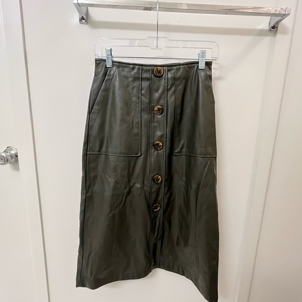 14th & Union leather pockets midi skirt